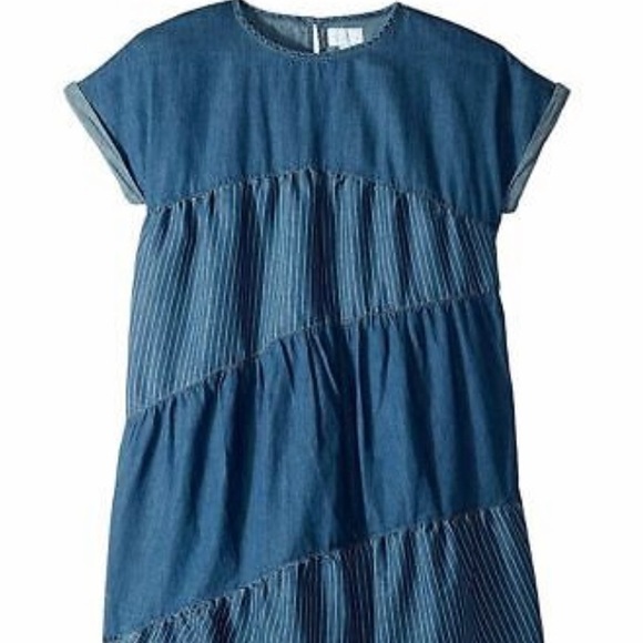 BCBGirls Other - BCBGMAXAZRIA girls Asymmetric-tier denim dress + headband(sold separately)
